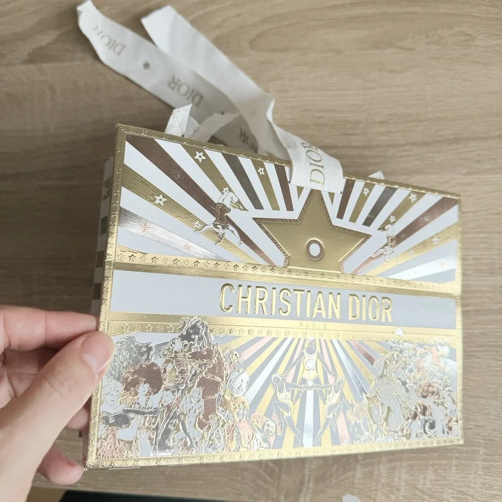 Christian Dior Milan Italy Shopping‎ Bag Gold Star Charm/Ribbon Circus of Dreams